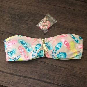 Women’s Bikini Top Floral Gold Small